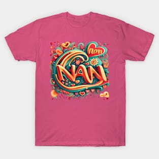 Nanna's Charm - 'Nan' Amid Exuberant Explosions and Hearts Tee T-Shirt